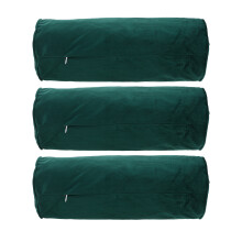 3Pcs Green Round Neck Roll Pillow Covers Polyester Fabric