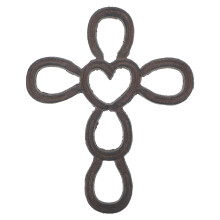 Brown Cast Iron Horseshoe Cross Wall Hanging Rustic Western Art