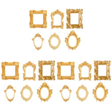 18Stk Miniature Bilderrahmen Resin Gold Vintage Foto Display