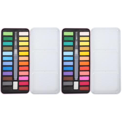 2Ensembles Kit Gouache Rose Compact Facile À Transporter