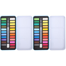 2Sets Tragbares Gouache Set Blau Mit Mischpalette Für Reise