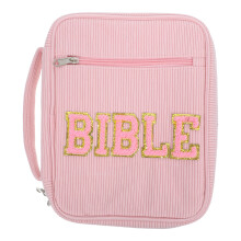 Bibelsack Aus Cordstoff Mit Reißverschluss Und Tragegriff, Rosa