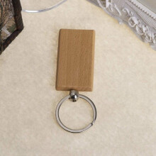 60Pcs Blank Rectangle Wooden Key Chain DIY Wood Keychains Key Tags Can Engrave DIY Gifts