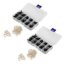 200 Pcs 6-12 mm Plastic Safety Eyes, Black Safety Eyes Doll Making with 200 Pcs Washer for Toy Making DIY Crafts