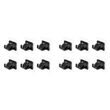 12Pc Self Adhesive Curtain Rod Bracket Punch-Free Curtain Rod Clip Nail-Free Adjustable Shower Curtain Rod Hanging Hooks