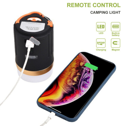 2X Camping Light Waterproof Tent Lamp Portable LED Night Light Remote Control Rechargeable Camping Lantern Working 2