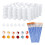 120 Strips 720 Pots Empty Paint Strips and 120 Pieces Paint Brushes,Paint Cup Clear Plastic Containers,3Ml/0.17Oz 3