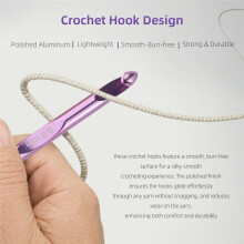 Ensemble de Crochets Tunisiens avec Câble, Crochets Interchangeables en Aluminium de 15 cm, 3 à 10 mm, Longs Crochets.