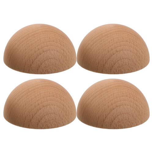 4Pièces Finials Bois Massif Beige Unis Pour Décor
