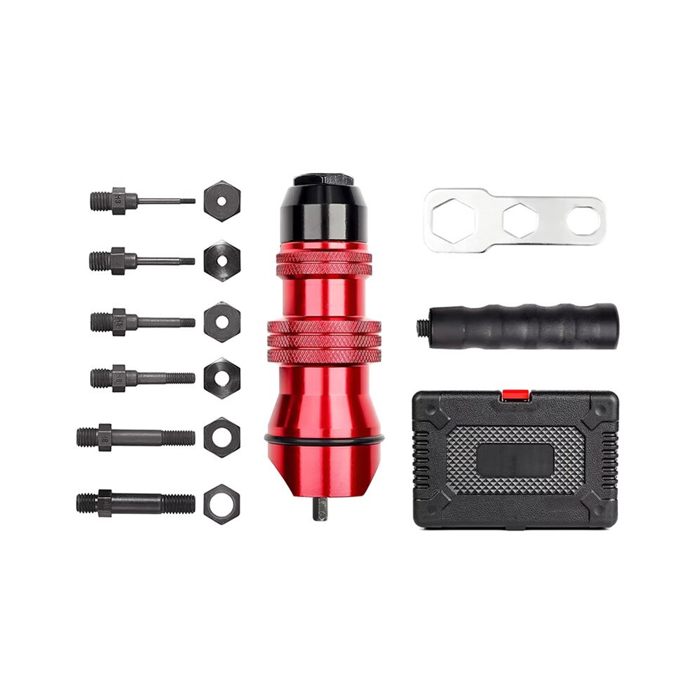 Household M3 M4 M5 M6 M8 M10 Electric Rivet Nut Gun Adapter, Insert Nut Riveting Tools, Tool Box, Rivet Nut Nailer 4711967991961