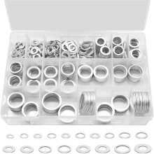 580PCS Oil Drain Plug Crush Washer Kit,18 Sizes Aluminum Oil Drain Plug Gasket Assortment, Crush Washer Oil Drain Plug