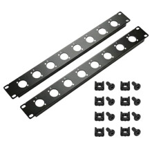 2 Packs 1U Rack XLR Patch Panel , Punched Metal Rack Mount Audio Rack Mount Panel 1U8