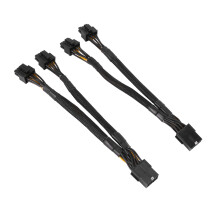 10PCSGPU PCIe 8 Pin Female to Dual 2X 8 Pin (6+2) Male PCI Express Power Adapter Braided Y-Splitter Extension Cable,20cm