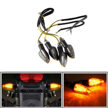 8 Pieces Motorcycle Indicators Flowing Turn Signal Lights 14 LED 12V Motorbike LED Indicator Blinker Amber Lamp