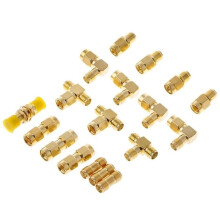 18 Pcs/Set Connector Kits Male Female SMA Plug Antenna Converter Coaxial Adapter X3UF RF Dust Cap Adapter