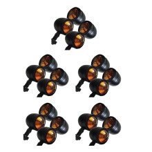 20 Peças Motocicleta Preta Luz Indicadora de Mudança de DireçãO Moto Luz Piscante para Chopper Bobber