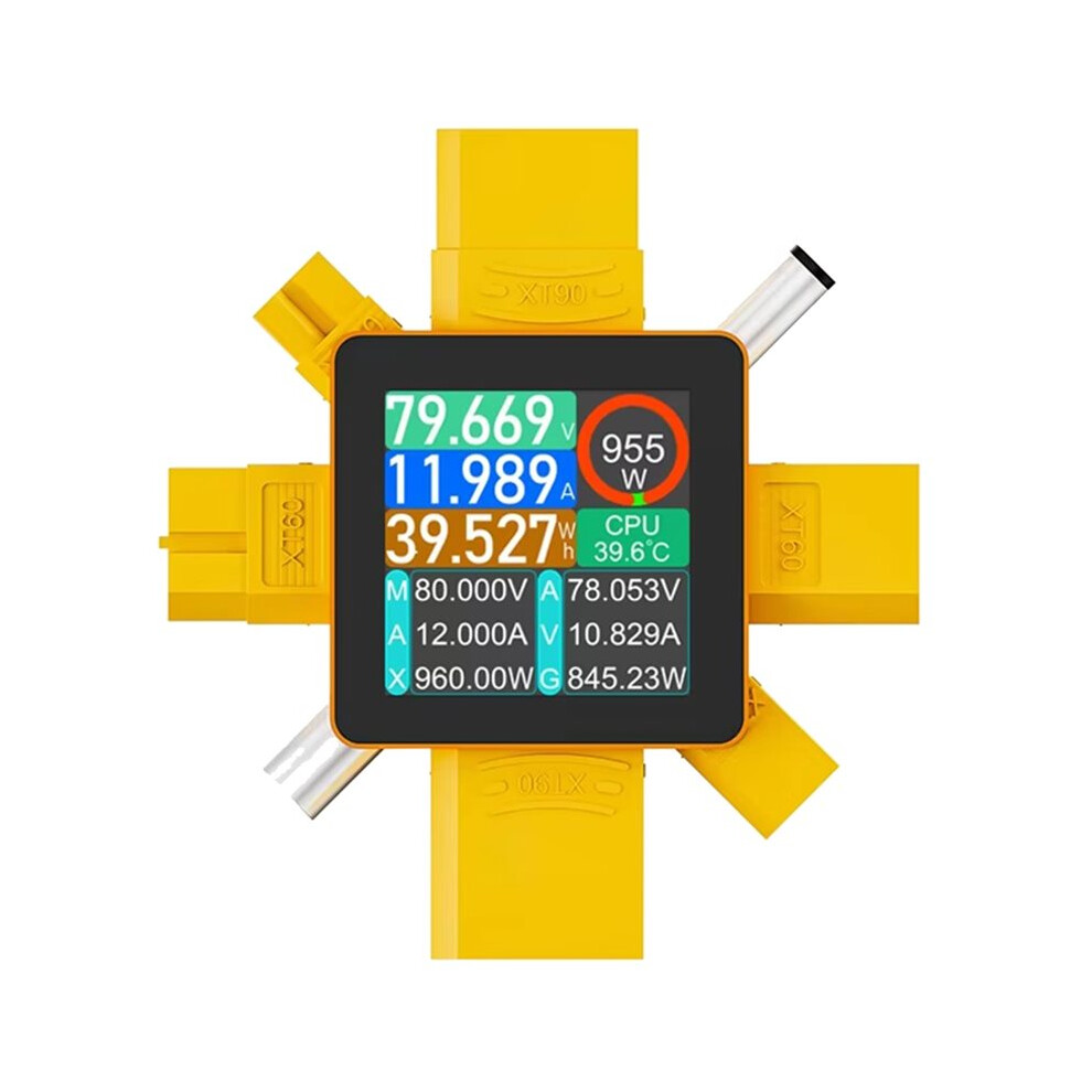 0-80V 50A Power Meter Digital Voltmeter Ammeter Xt60 Xt30 Xt90 Plug Power Meter Current Capacity Tester For Drones 4713871042791