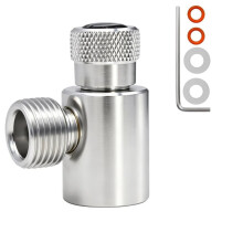 CO2 Cylinder Adapter, DIY Beer Keg Regulator (TR21.4 to W21.8), TR21.4 to W21.8 Brass Trapezoidal Thread,for Soda Makers