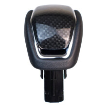 Pomo de Palanca de Cambios de Fibra de Carbono y Cuero Liso para Highlander Wildlander RAV4 Kluger 2019-2022
