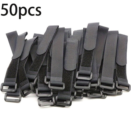 50pcs Reusable Fastening Cable Straps, Hook and Loop Cable Tie Down Straps 2