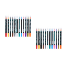 24Pièces Marqueurs Peinture Multi Usage Pour Verre Papier Cuir ABS