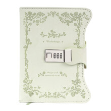 Tagebuch mit Passwortsperre, Hardcover, PU-Leder,-hellgrün