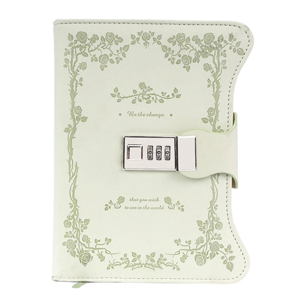 Retro Pu Leather Diary With Combination Lock 360- Light/Green 7627001623910