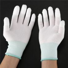 10 Pair ESD PC Computer Working Anti-Skid Anti Skid Anti-Static White Gloves New