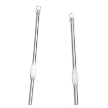 2X Stainless Steel Blackhead Acne Blemish Pimple Extractor Remover Needle + Clip