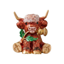 Adorable broche de taureau des Highlands inspirée des animaux,