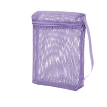 Trousse de maquillage en maille, trousse à cosmétiques-Violet L
