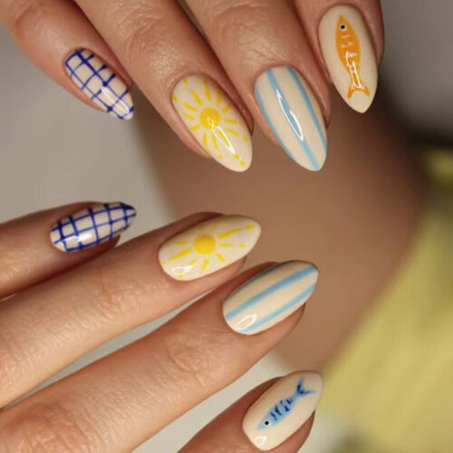 Belle presse à ongles de remplacement sur le thème de l'eau,