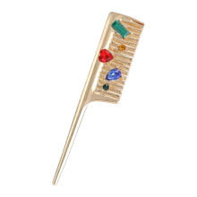 Klassiek haarkamontwerp broche Vintage legering Corsage-Goud
