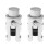 2Pièces Bouchon Vin Effervescent Silicone Acier Argent 1