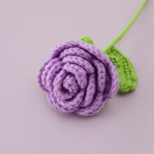 Fleurs Artificielles de Roses Tricotées à la Main, Décoration de Bouquet au Crochet Tricoté, Décoration de Table Cadeau de Vacances D