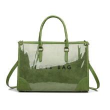 Sac à bandoulière surdimensionné en PVC avec lettres-Vert