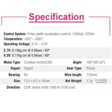 4X AFRC D1302 1.7G Large Torque Digital Servo JST1.0 Connector for RC Model Drone Airplane Helicopter
