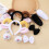 Bandeau élastique avec oreilles d'animaux, 4 pièces, avec-Noir 3