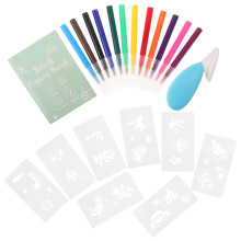 1Set Portable Kids Airbrush Spray Pen Kit with 12 Markers