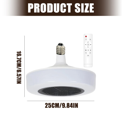LED Ceiling Fan Light With Heating Fan Remote Control E27 Shower 1