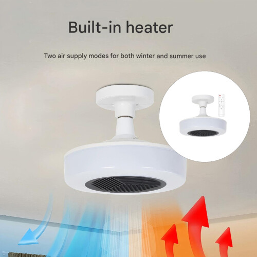LED Ceiling Fan Light With Heating Fan Remote Control E27 Shower 2