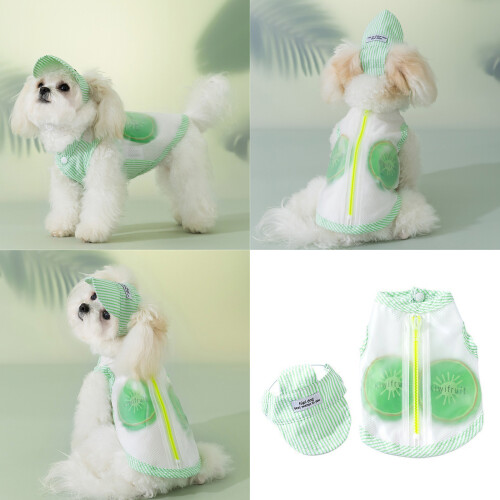 Dog Cool Vest Summer Removable Ice Bag Pullover Summer-Pink M. 2