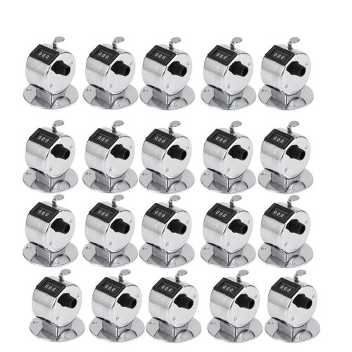 20X Round Base 4 Digit Manual Hand Tally Mechanical  Click Counter