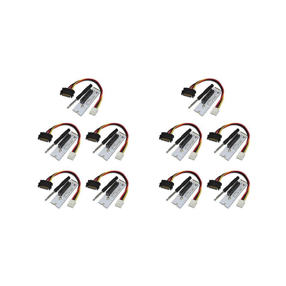 10X Ngff M.2 To Pci-E 4X Riser Card M2 Key M To Pcie X4 Adapter With Led Voltage Indicator For Eth Bitcoin Miner Mining 6033897246781