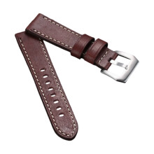 Verstellbares Lederarmband für ZA3 24 mm Smartwatches-dunkelbraun