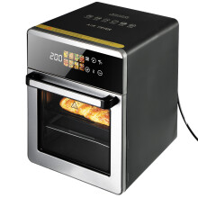 Black 20L Air Fryer Toaster Oven Combo with Stainless Steel Tray