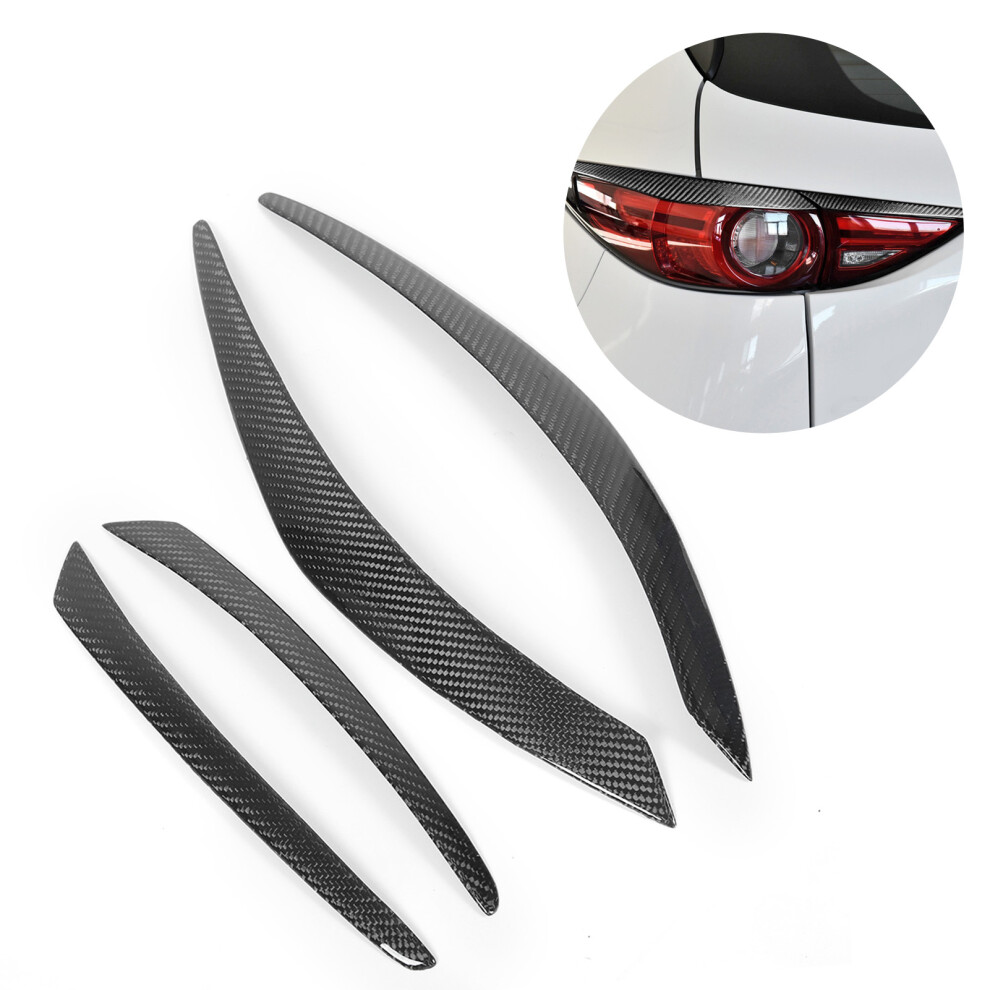 4Pcs Gloss Carbon Tail Lamp Eyebrows Cx-5 Black 7055741982743