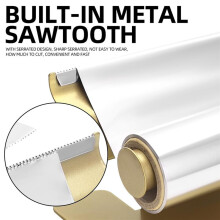 Folie Dispenser en Snijder voor Salons, Metalen Zaagtand, Antislip Basis, Goud - Stabiliteit