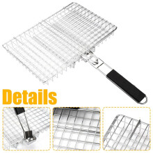 Panier à Griller Pliable en Acier Inoxydable (1 Pièce), Outils et Accessoires de Cuisine Extérieure, Panier à Griller pour Barbecue