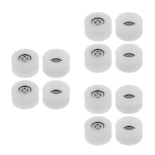 12Pcs White Finger Skateboard Wheels Bearing Set for Easy Replacement